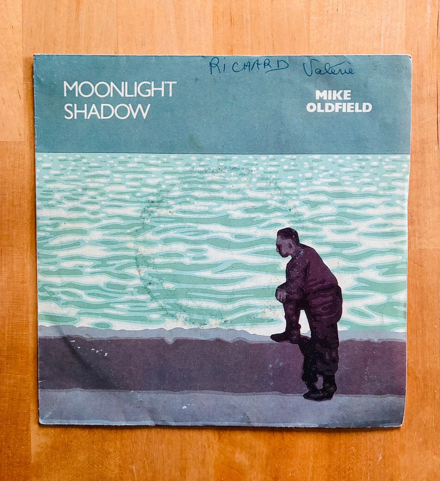 Disque vinyle 45T Mike Oldfield Moonlight Shadow.